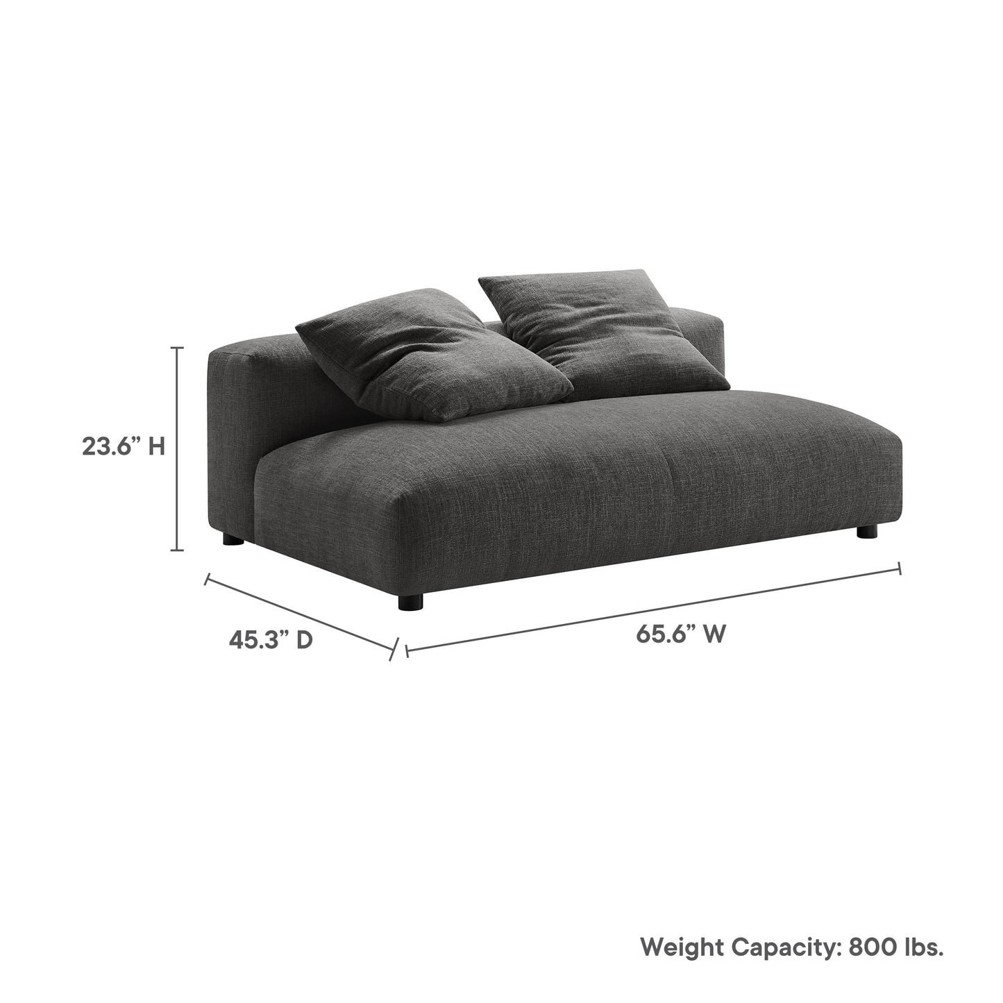 Solace Modular Upholstered Fabric Armless Loveseat by Modway