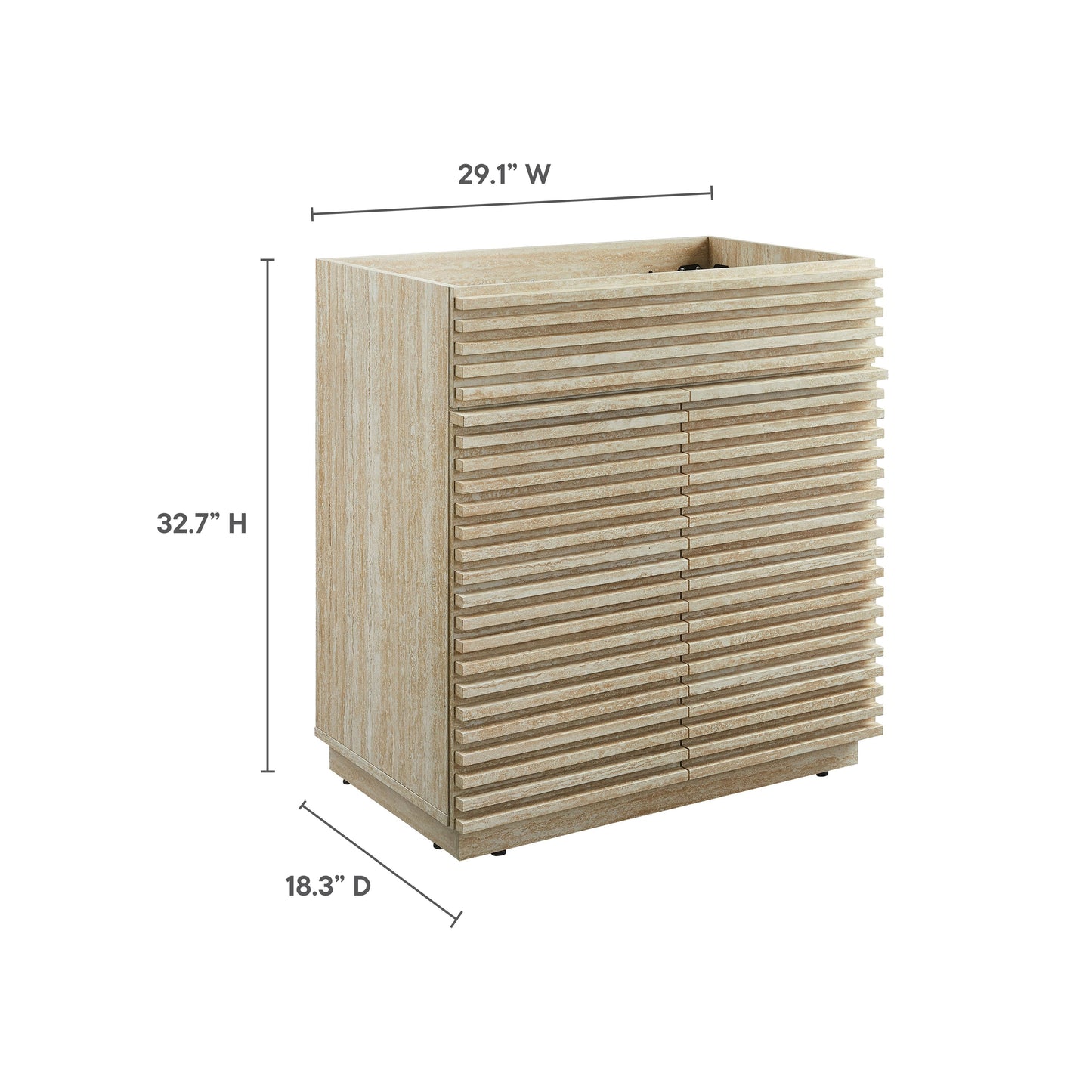 Render 30" Faux Travertine Bathroom Vanity Cabinet