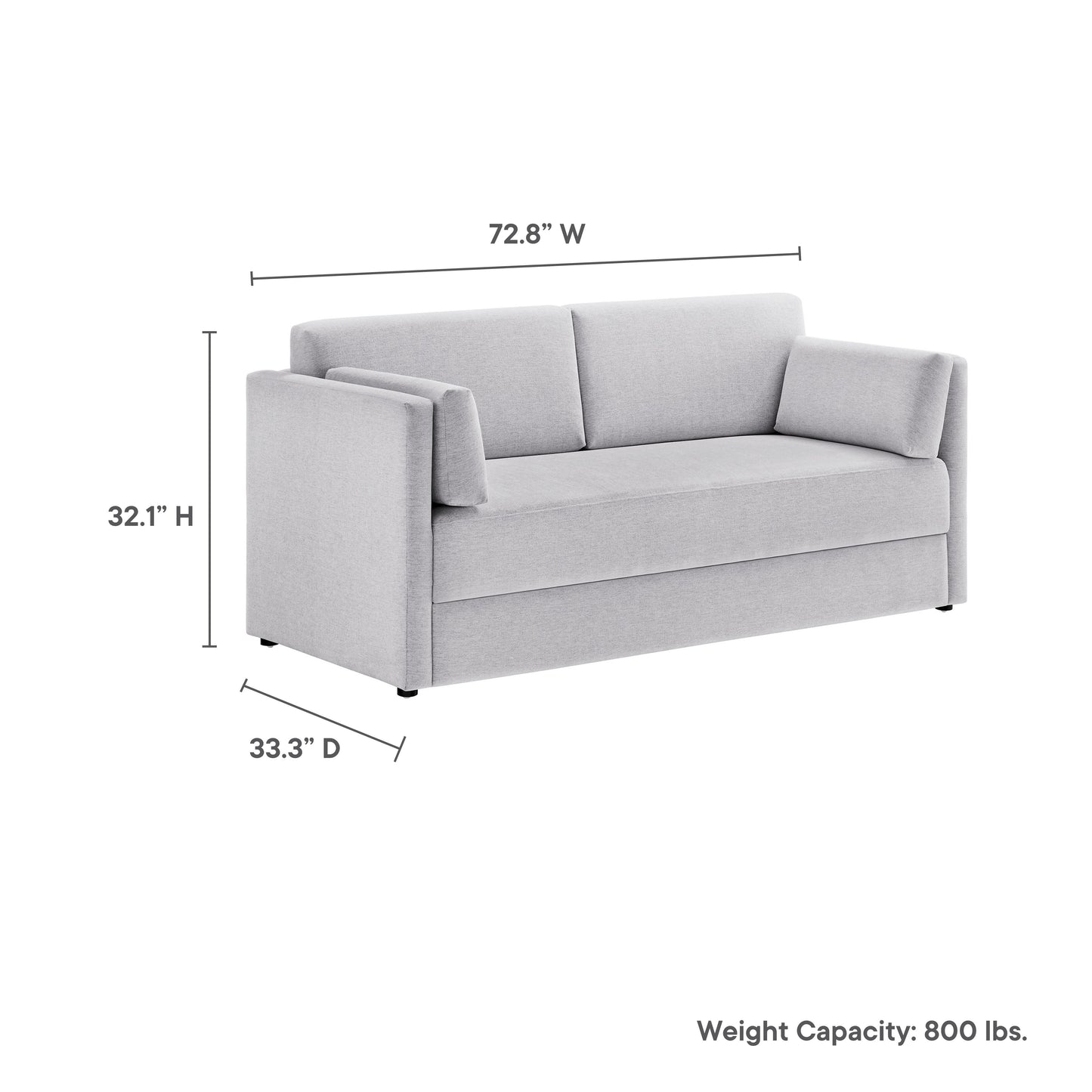 Linden Upholstered Heathered Chenille Small Sofa