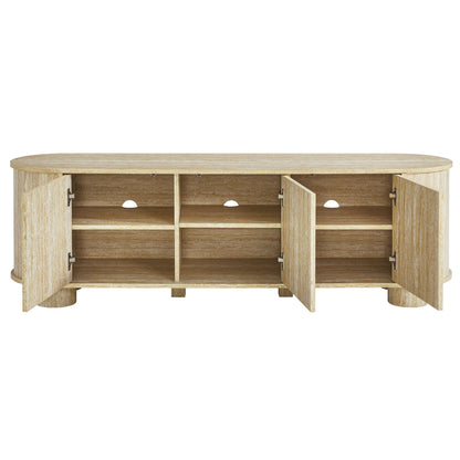 Overture 63” Oval Faux Travertine TV Stand by Modway