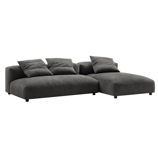 Solace 2-Piece Modular Upholstered Fabric Sectional Sofa with Chaise by Modway