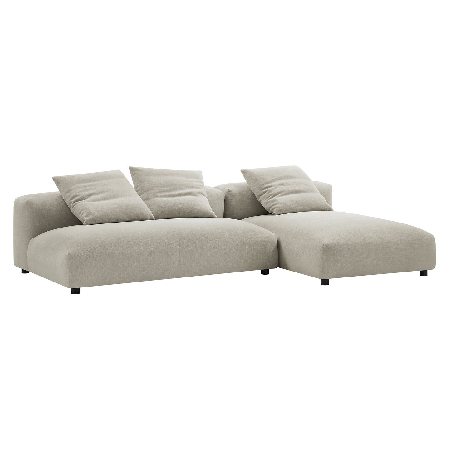 Solace 2-Piece Modular Upholstered Fabric Sectional Sofa with Chaise by Modway