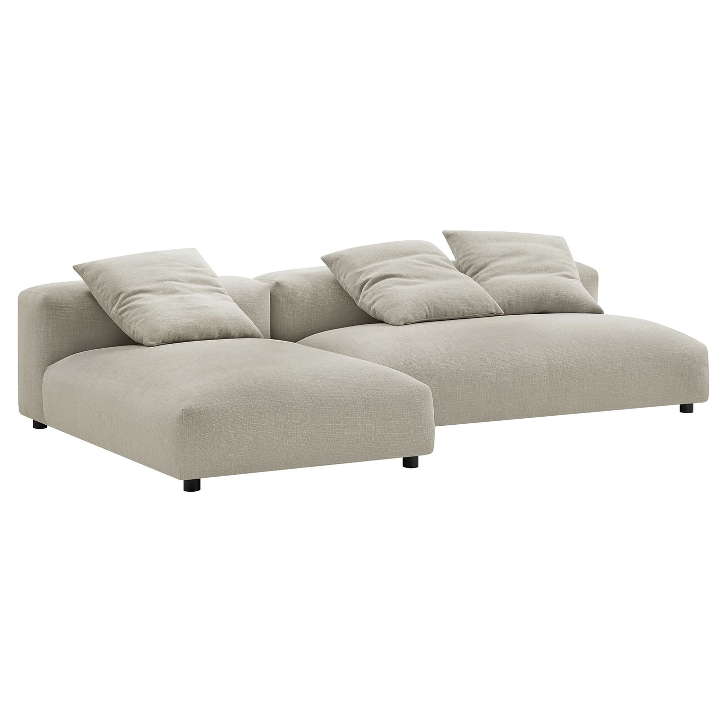 Solace 2-Piece Modular Upholstered Fabric Sectional Sofa with Chaise by Modway