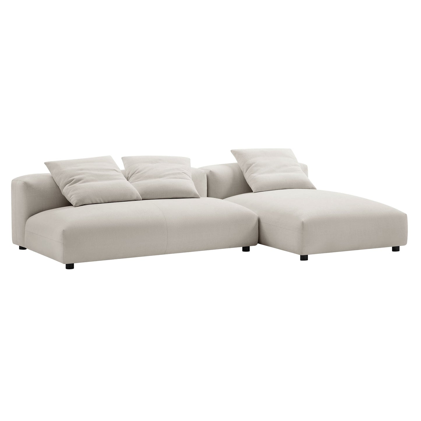 Solace 2-Piece Modular Upholstered Fabric Sectional Sofa with Chaise by Modway