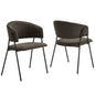 Nella Upholstered Heathered Chenille Dining Chairs Set of 2 by Modway