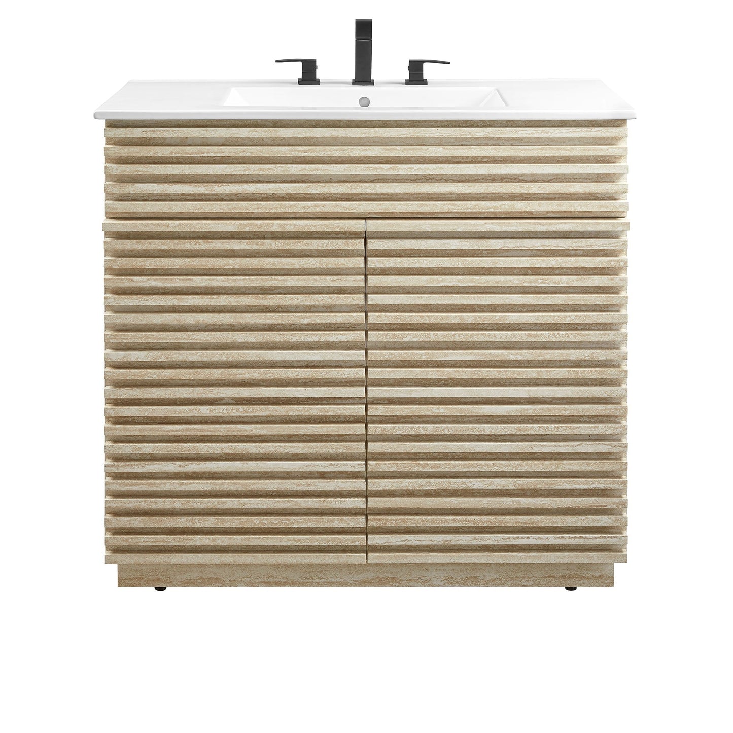 Render 36" Faux Travertine Bathroom Vanity With Sink by Modway