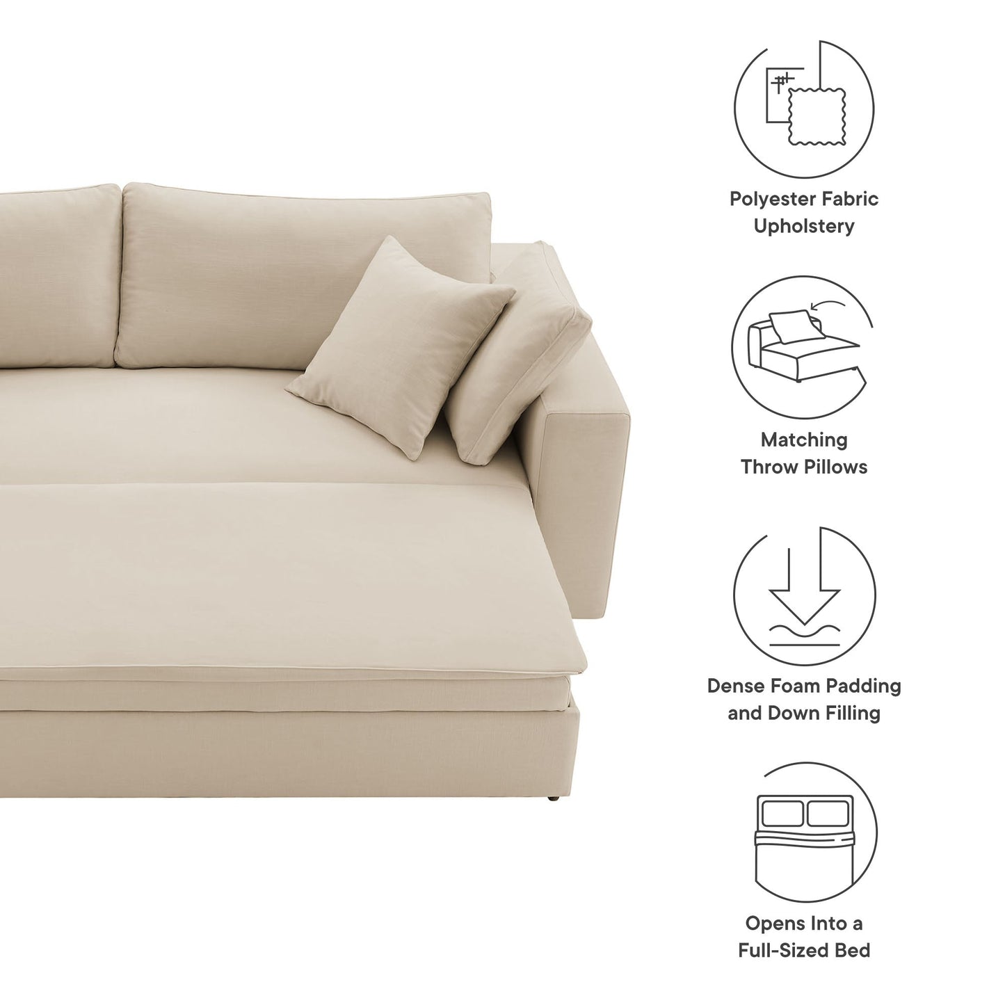 Commix Down Filled Overstuffed Sleeper Sofa by Modway