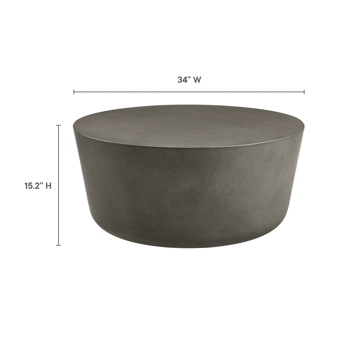 Brion Round Indoor-Outdoor Concrete Coffee Table by Modway