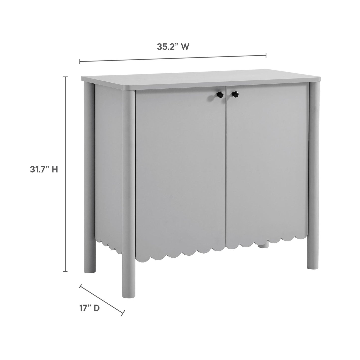 Emmeline 35" 2-Door Scalloped Sideboard Cabinet by Modway