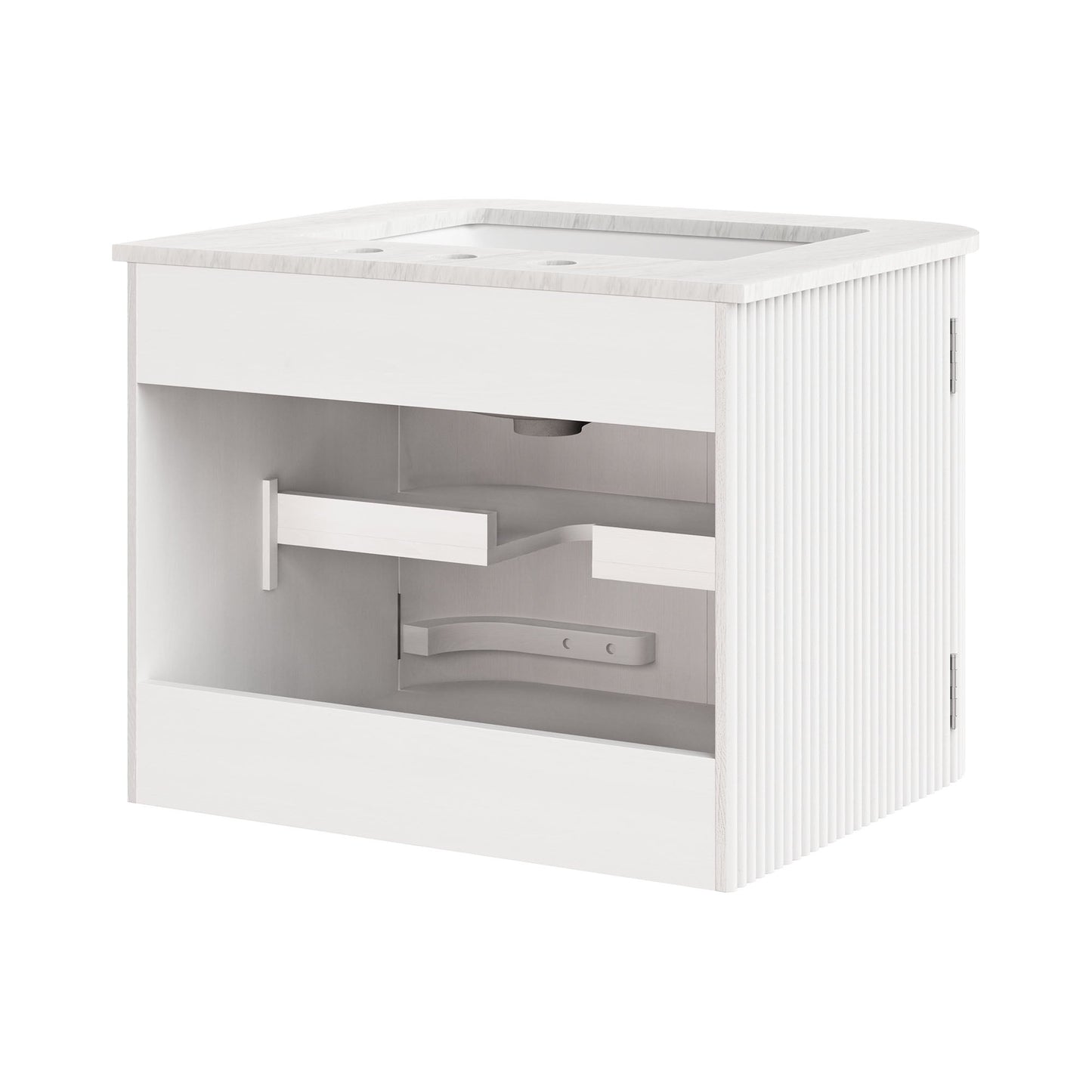 Zia 24" Wall-Mount Bathroom Vanity with Marble Sink by Modway