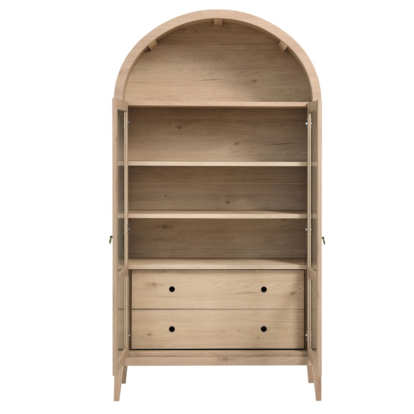 Nolan 1-Piece Wood Storage Cabinet with Arched Glass Doors