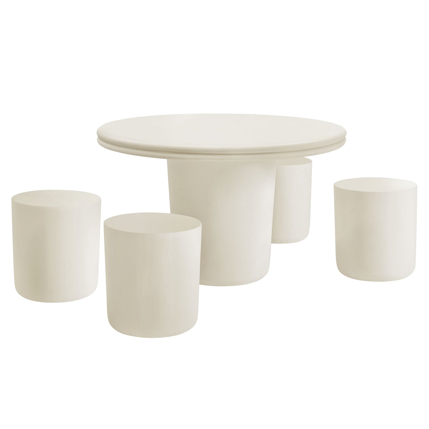 Brion Indoor-Outdoor Patio Concrete 5 Piece Dining Table Set by Modway