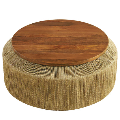 Maris Seagrass and Wood Coffee Table by Modway