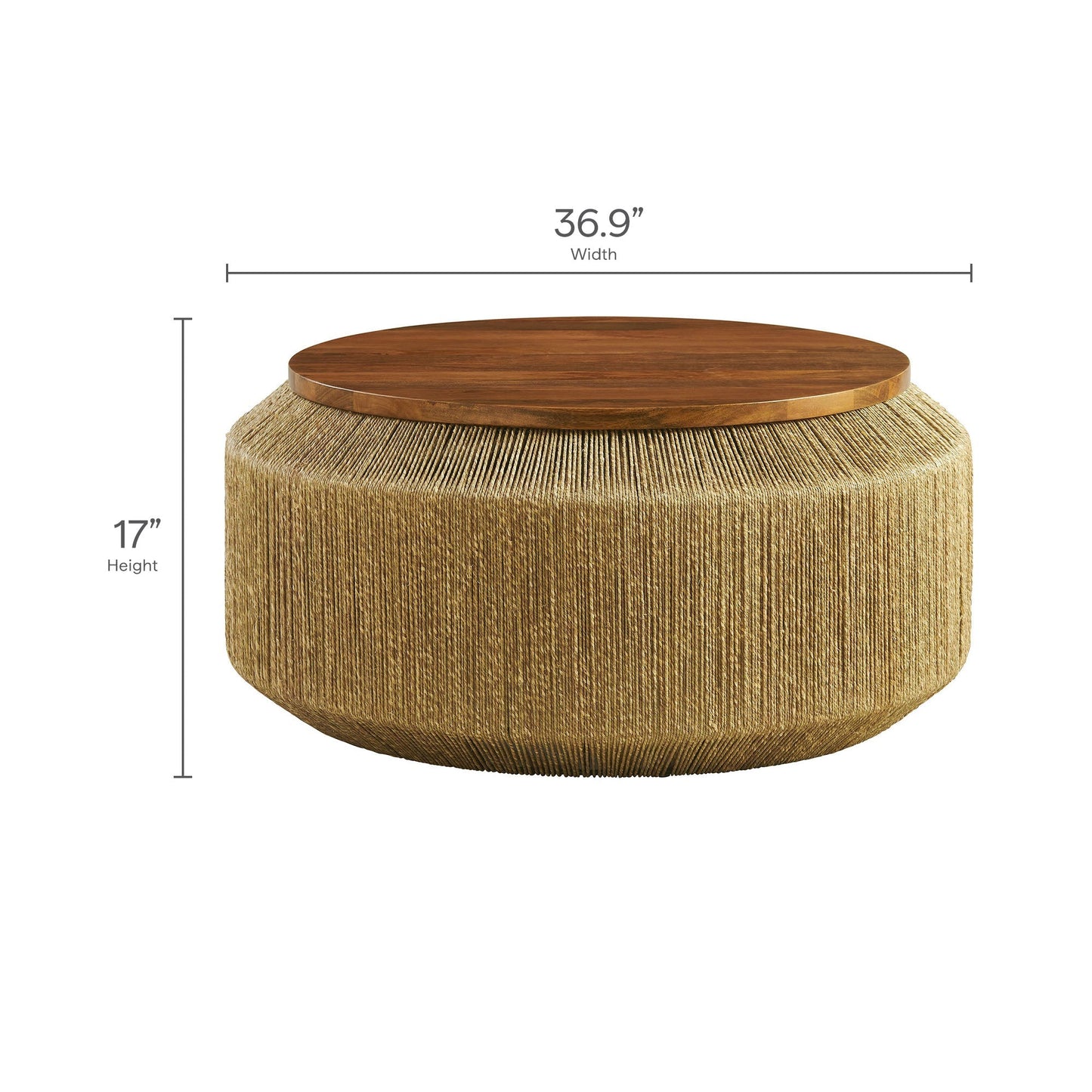 Maris Seagrass and Wood Coffee Table by Modway