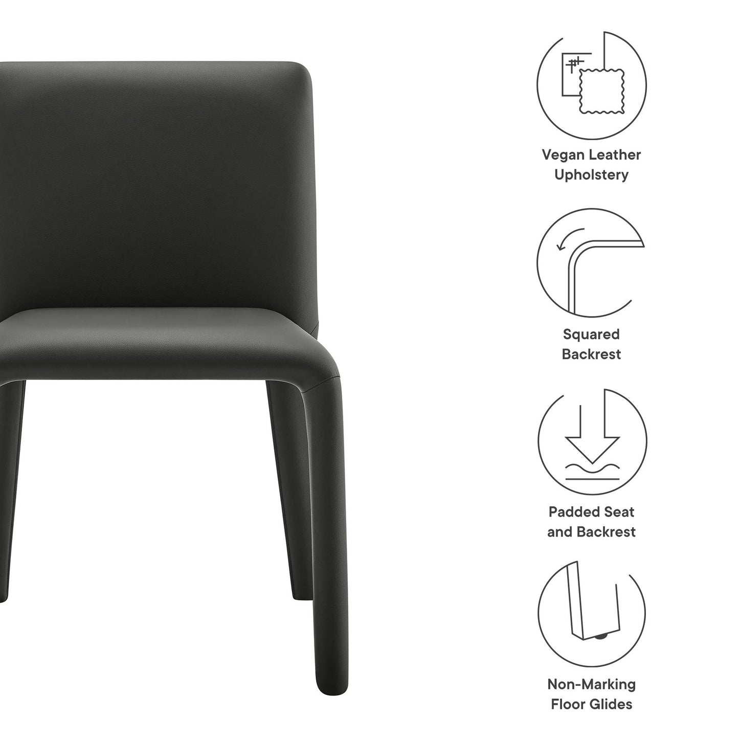 Rhodes Vegan Leather Upholstered Dining Chair by Modway