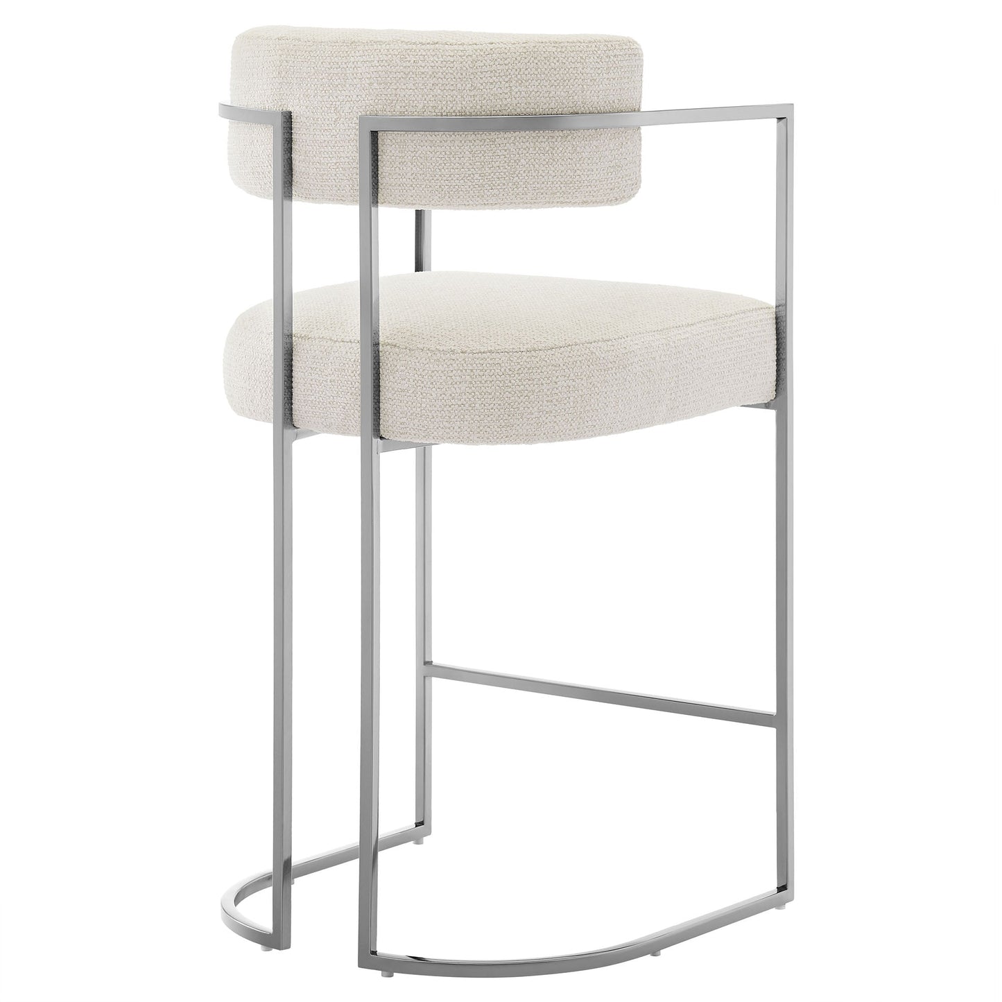 Huron Curved Back Fabric and Metal Counter Stool by Modway