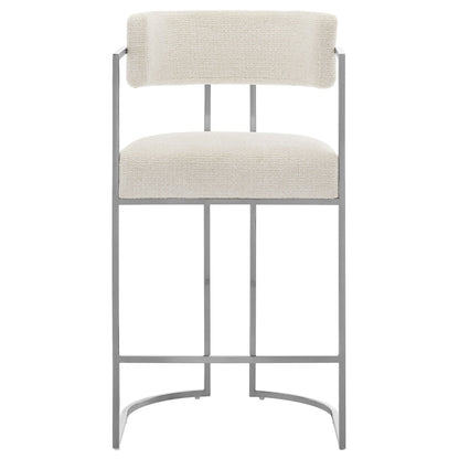 Huron Curved Back Fabric and Metal Counter Stool by Modway