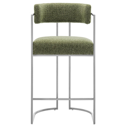 Huron Curved Back Fabric and Metal Counter Stool by Modway