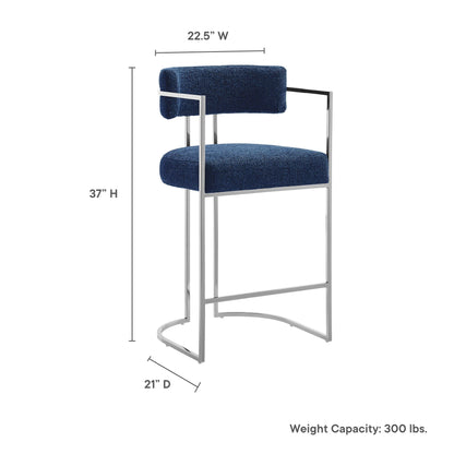 Huron Curved Back Fabric and Metal Counter Stool by Modway
