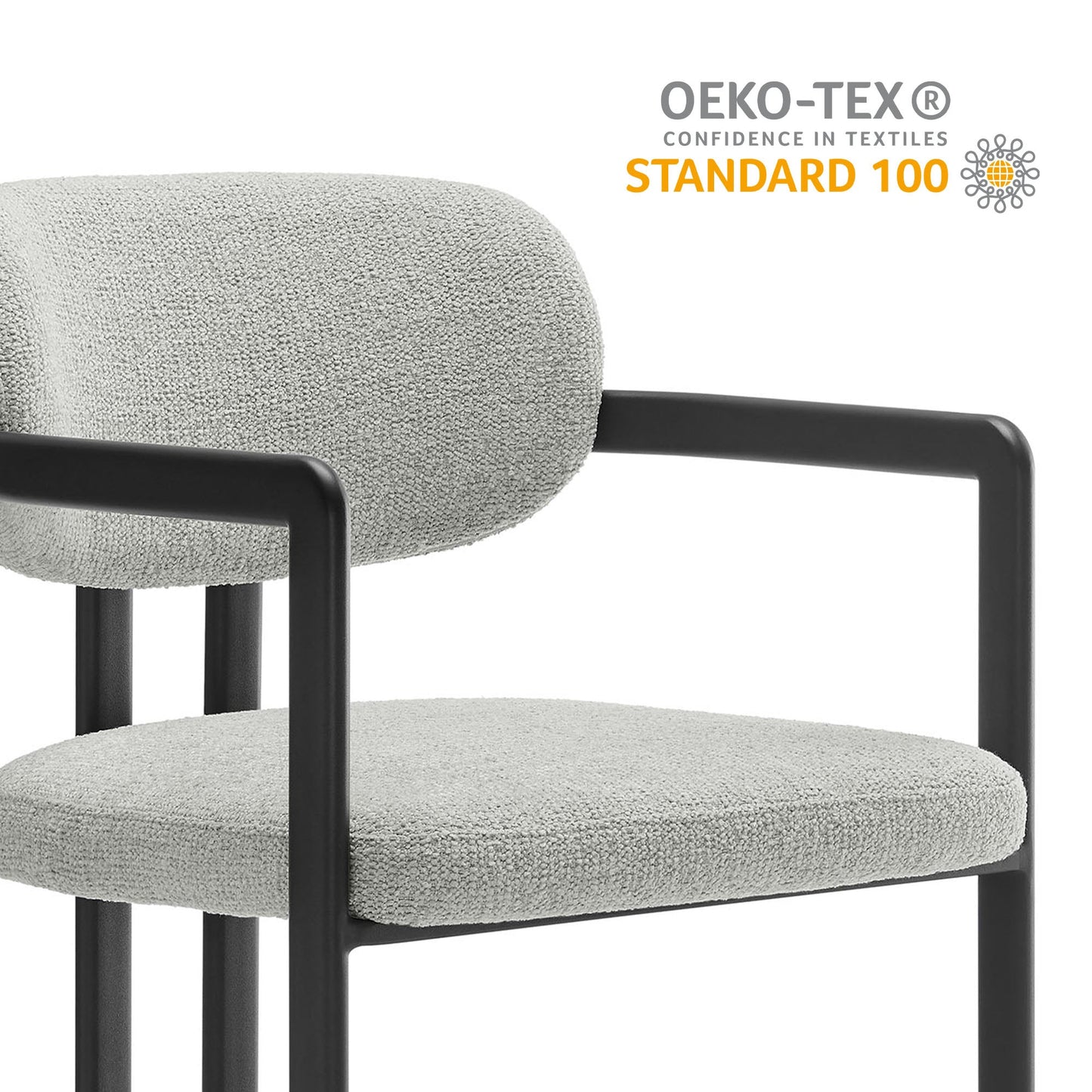 Elio Barrel Fabric and Metal Dining Chair by Modway