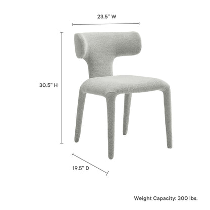 Stellan Curved Back Boucle Upholstered Dining Chair Set of 2