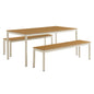 Finn Outdoor Patio Aluminum Faux Wood Dining Set with Benches by Modway