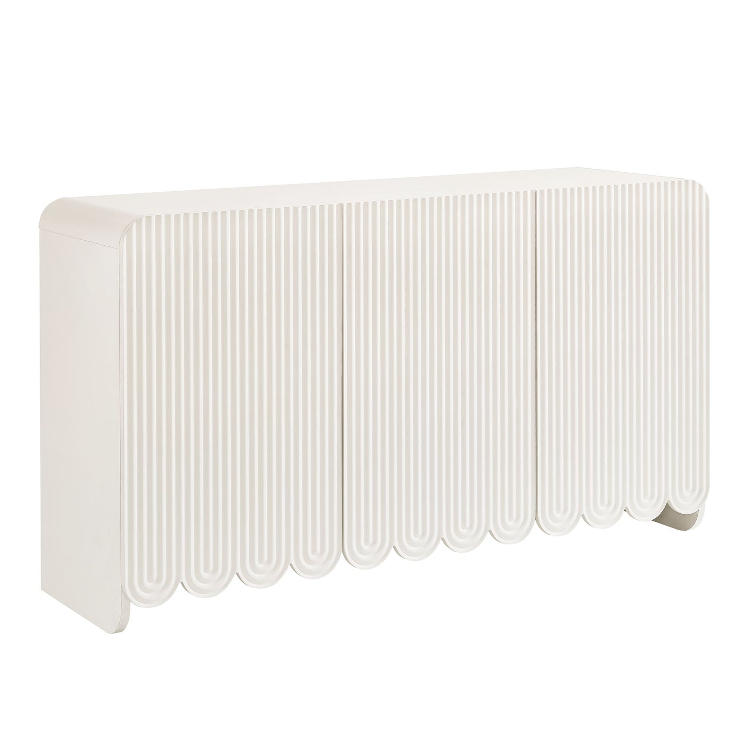 Dahlia Fluted and Scalloped Sideboard Storage Cabinet