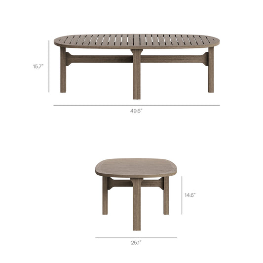 Saratoga Oval Outdoor Patio Teak Wood Coffee Table by Modway