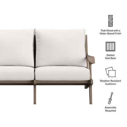 Saratoga Outdoor Patio Teak Wood Loveseat by Modway