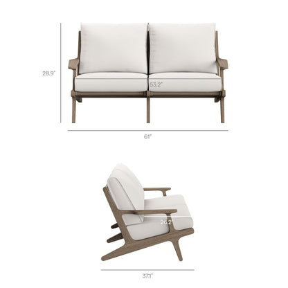 Saratoga Outdoor Patio Teak Wood Loveseat by Modway
