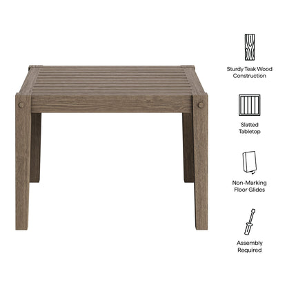 Northlake Square Outdoor Patio Teak Side Table by Modway