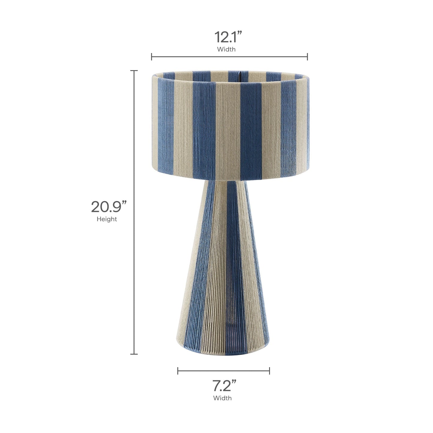Renae Handwoven Cotton Thread Striped Table Lamp by Modway
