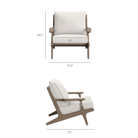Saratoga 4-Piece Outdoor Patio Teak Wood Furniture Set by Modway
