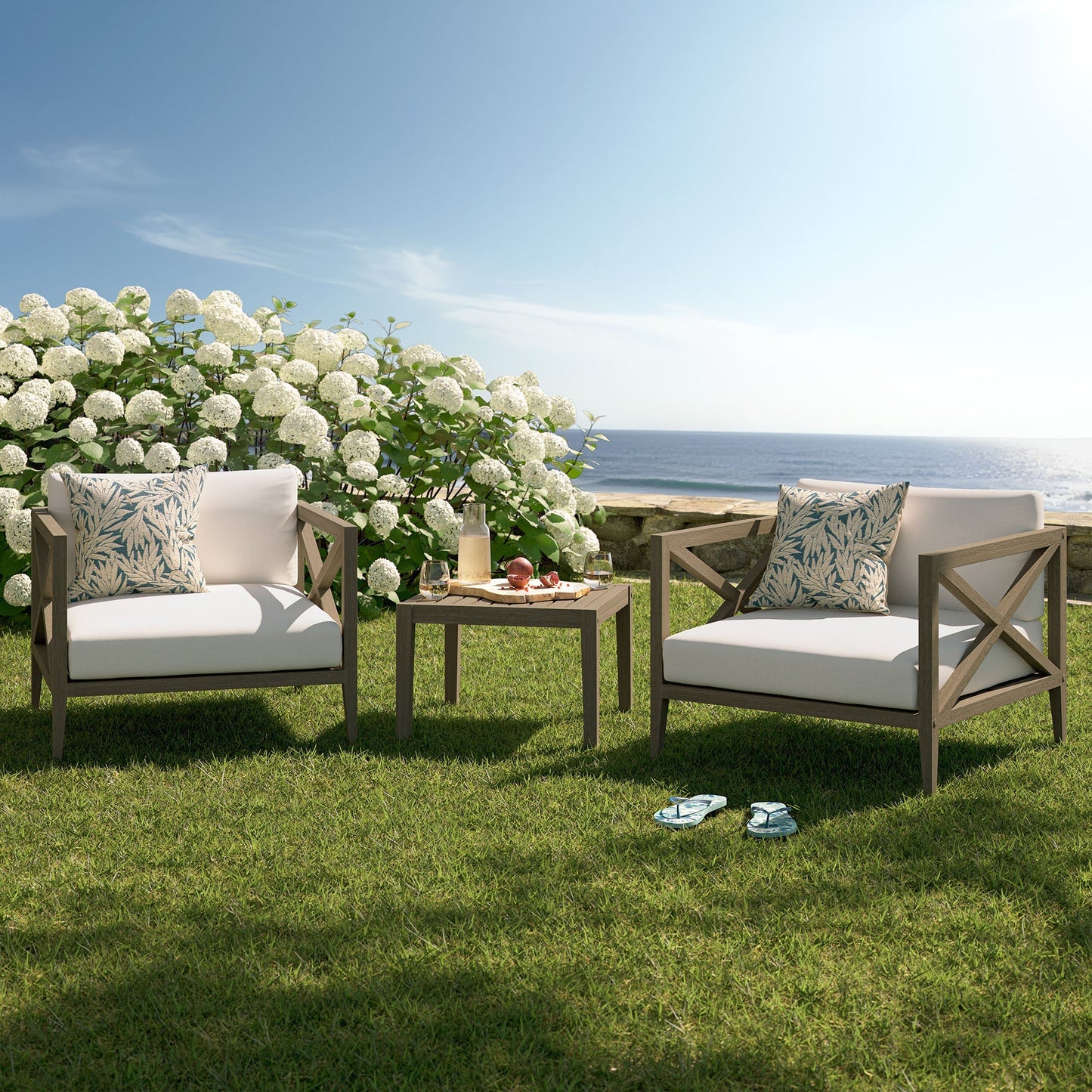 Northlake 3-Piece Outdoor Patio Teak Wood Furniture Set