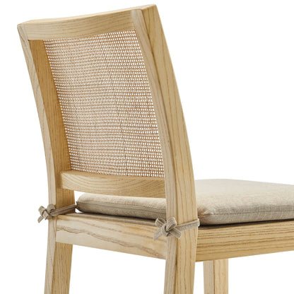 Ovard Wood and Rattan Bar Stool by Modway