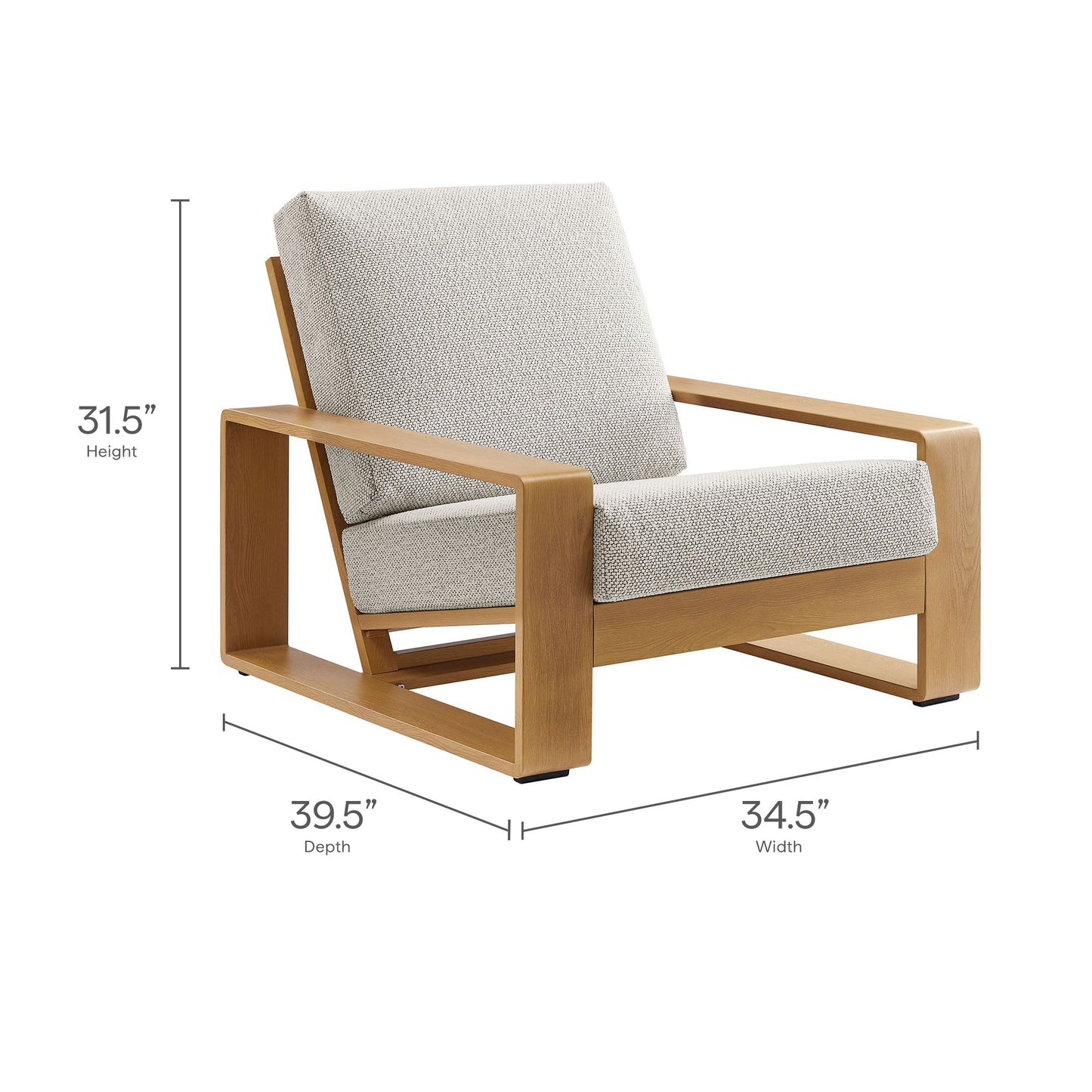 Lirienne 4-Piece Outdoor Patio Aluminum Faux Wood Furniture Set