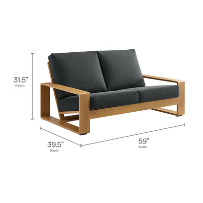 Lirienne 4-Piece Outdoor Patio Aluminum Faux Wood Furniture Set by Modway