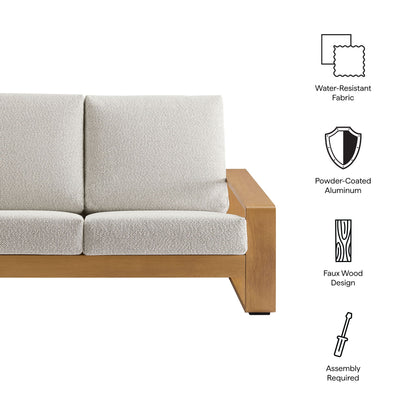 Lirienne Outdoor Patio Aluminum Faux Wood Loveseat by Modway