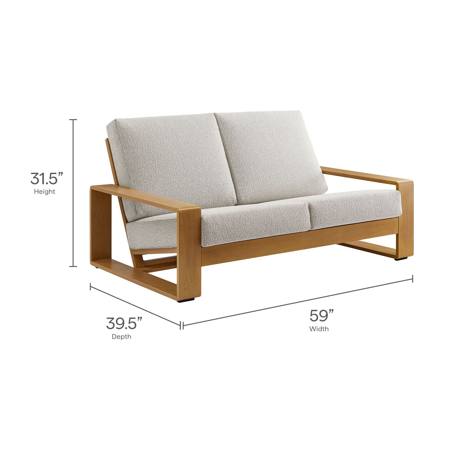 Lirienne 4-Piece Outdoor Patio Aluminum Faux Wood Furniture Set by Modway