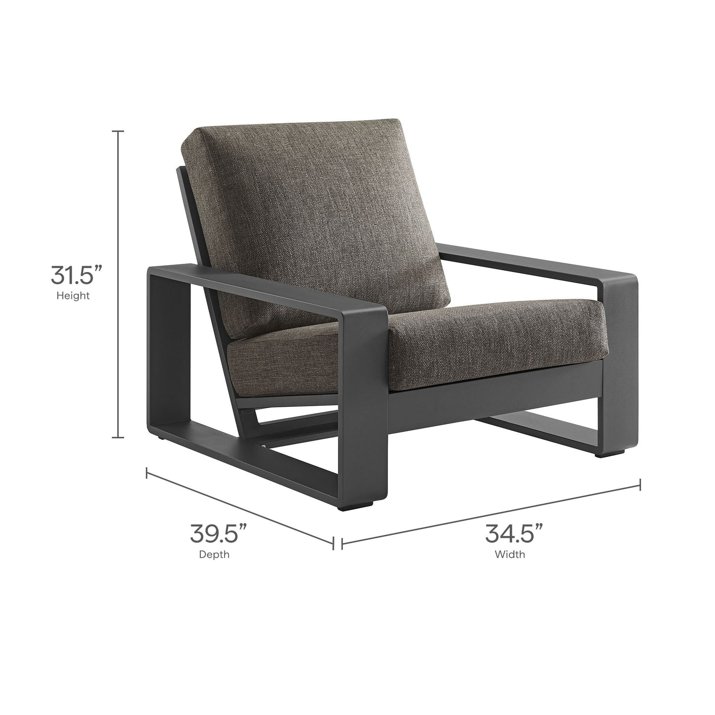 Lirienne Outdoor Patio Aluminum Faux Wood Armchairs Set of 2 by Modway