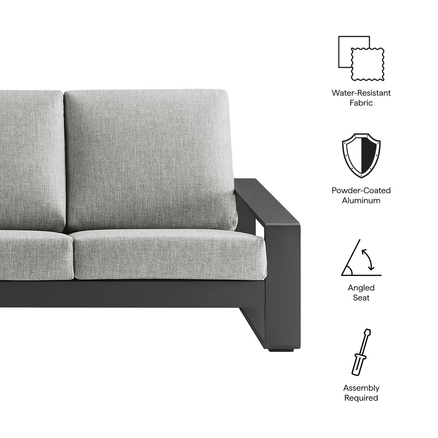 Lirienne Outdoor Patio Aluminum Sofa by Modway