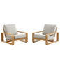 Lirienne Outdoor Patio Aluminum Faux Wood Armchairs Set of 2 by Modway
