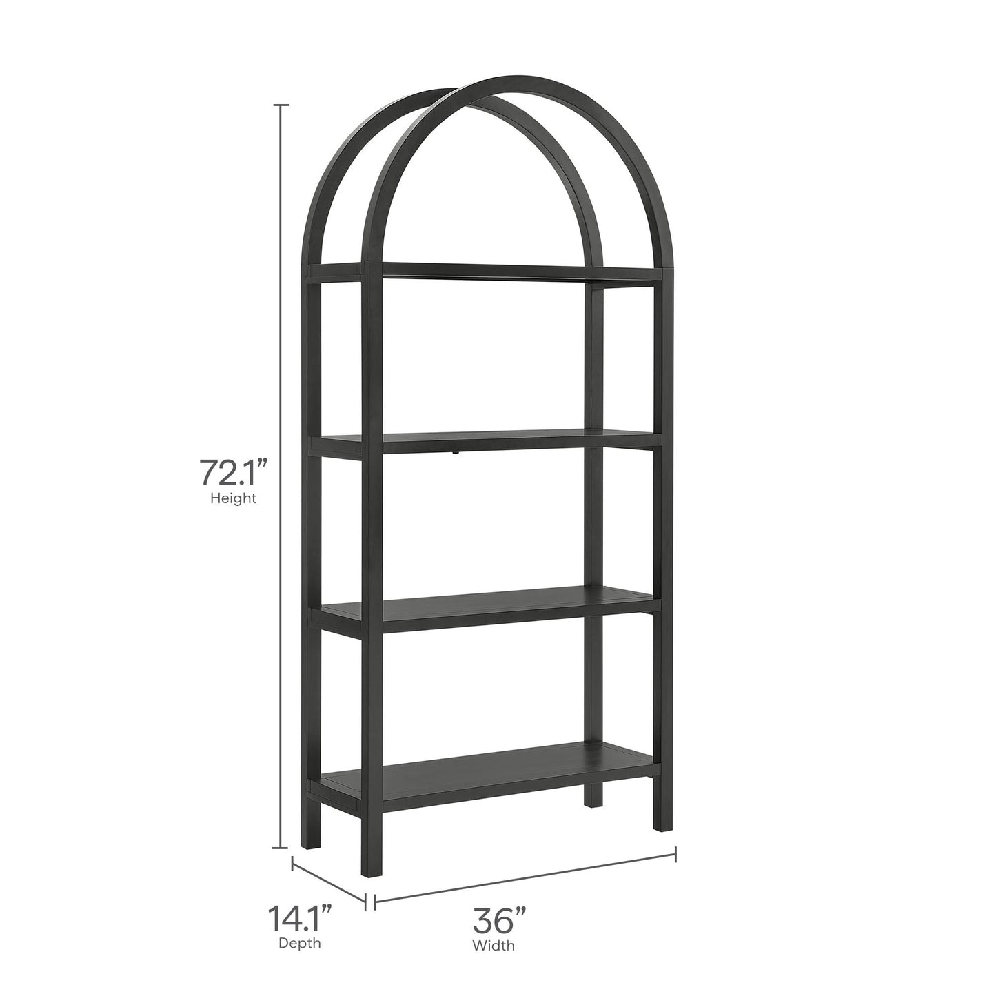 Vexley 72 Inch Large Arched Bookshelf by Modway
