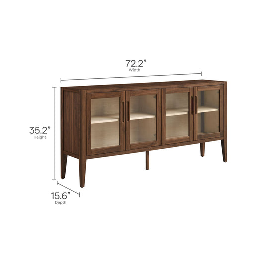 Nell 72" Glass Door Sideboard Cabinet by Modway