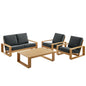 Lirienne 4-Piece Outdoor Patio Aluminum Faux Wood Furniture Set by Modway