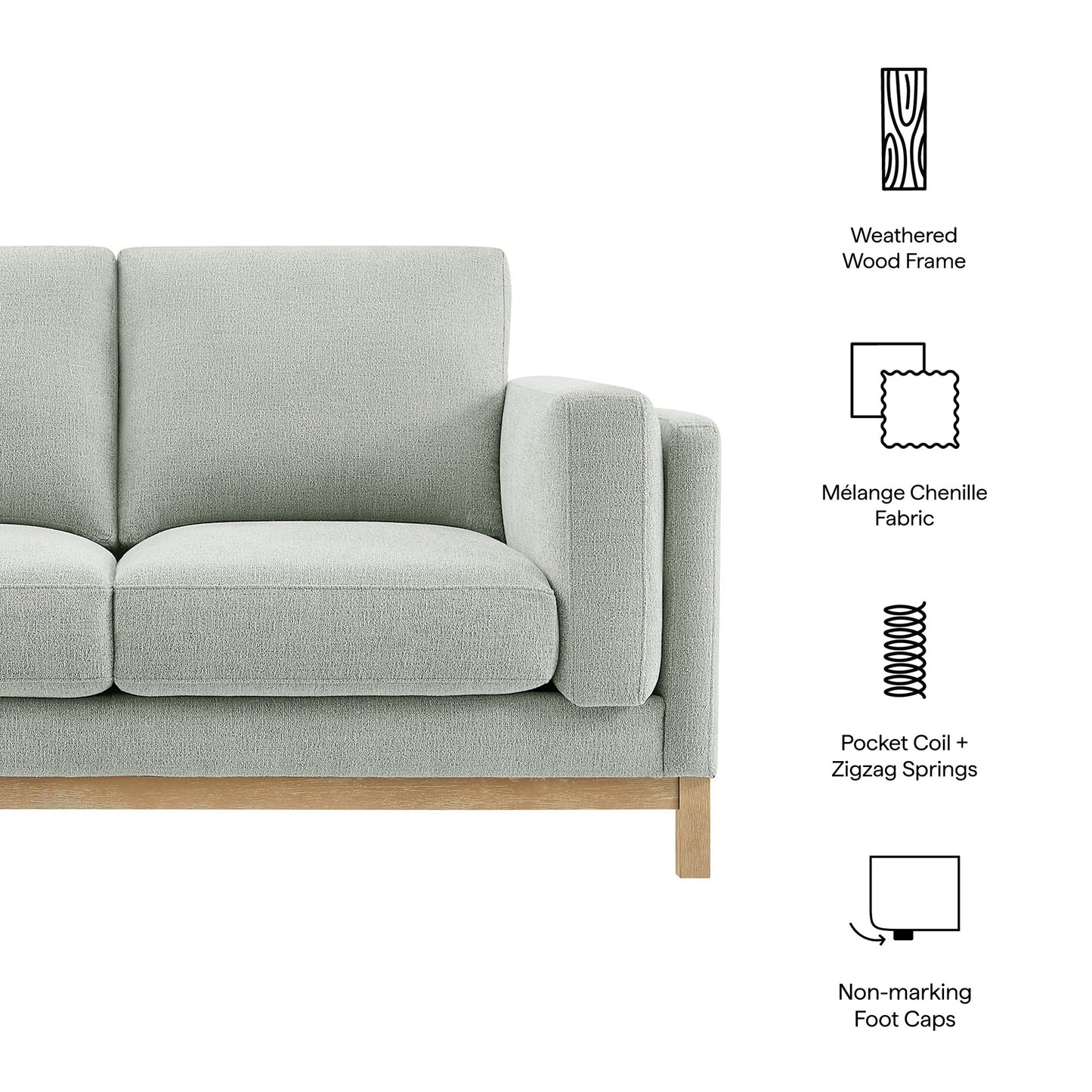 Roscoe 63 Inch Fabric Loveseat by Modway