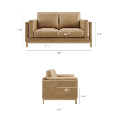 Roscoe 63 Inch Vegan Leather Loveseat by Modway