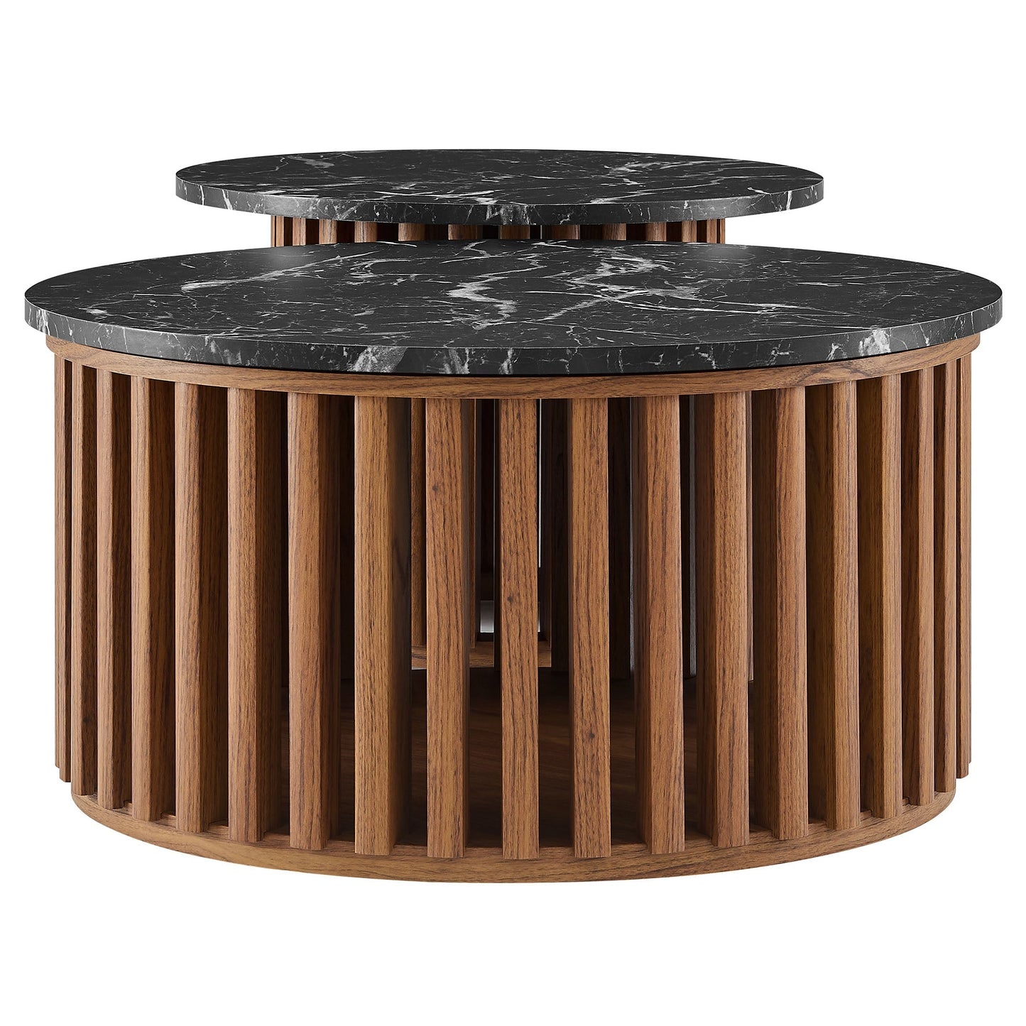 Fortitude Round Faux Marble Top Nesting Coffee Table Set by Modway