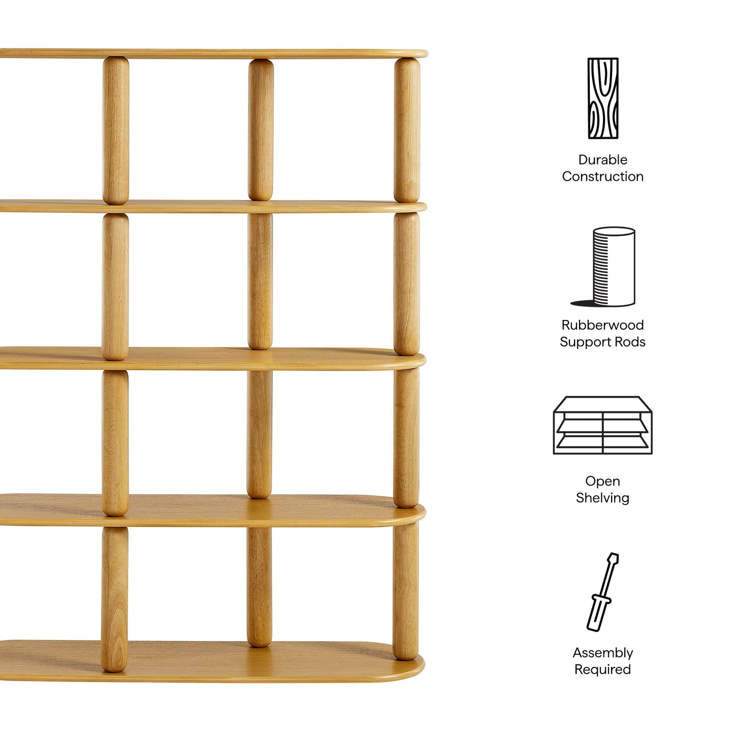 Arcus 4-Tier Oval Wood Bookshelf by Modway