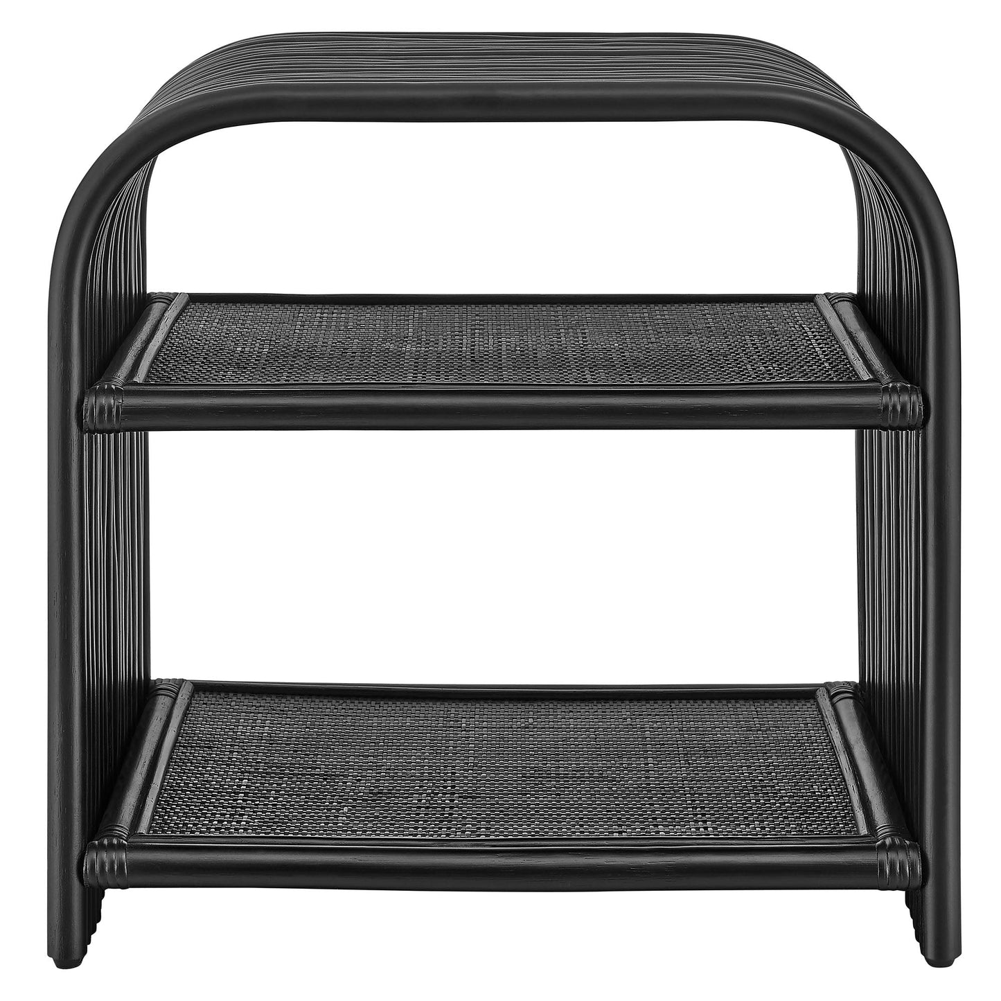 Eve Curved Natural Rattan Side Table by Modway